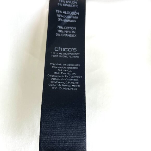 Chico’s Black Label White Wrap Women Blouse with Tie Waist Size 3 (XL, US 16-18) - Picture 9 of 12